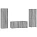Set Mobili Porta Tv 3 Pz Grigio Sonoma In Legno Multistrato - Foto miniatura 2