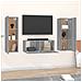 Set Mobili Porta Tv 3 Pz Grigio Sonoma In Legno Multistrato - Foto miniatura 3