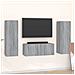 Set Mobili Porta Tv 3 Pz Grigio Sonoma In Legno Multistrato - Foto miniatura 1