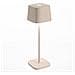 Lampada da Tavolo Ofelia Pro Led Dimmerabile in Alluminio Base di Ricarica a Contatto Protezione IP65 per Uso Interno /Esterno Colore Sabbia - Foto miniatura 1