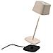 Lampada da Tavolo Ofelia Pro Led Dimmerabile in Alluminio Base di Ricarica a Contatto Protezione IP65 per Uso Interno /Esterno Colore Sabbia - Foto miniatura 2