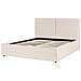 Letto Matrimoniale Tessuto Beige Con Contenitore 160 X 200 Cm Moissac - Foto miniatura 5