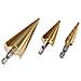 Kit 3 Frese Coniche Gradini Da 4 A 32 Mm Fresa Conica A Scalini Hss X Foro Legno - Foto miniatura 2