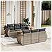 Set Divani da Giardino 7 pz con Cuscini Grigio in Polyrattan - Foto miniatura 3