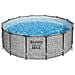 Piscina Fuori Terra - In Giro - 427x122 Cm - Grigio - Include Accessori Coordinati Cb29 - Foto miniatura 2
