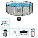 Piscina Fuori Terra - In Giro - 427x122 Cm - Grigio - Include Accessori Coordinati Cb29 - Foto miniatura 1