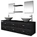 Set Mobili Da Bagno 9 Pz Con Lavabo E Rubinetto Nero - Foto miniatura 1