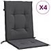 Cuscini Sedia Schiena Bassa 4 Pz Antracite Mélange 100x50x4 Cm - Foto miniatura 1