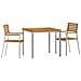 Set da Pranzo da Giardino 3 Pezzi in Legno Massello di Acacia,  Tavolo da Pranzo Esterno 90x90x74.5 cm in Legno Massello di Acacia,  Sedie da Giardino Impilabili 2 pezzi in Legno Massello di Acacia e Acciaio - Foto miniatura 1