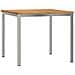 Set da Pranzo da Giardino 3 Pezzi in Legno Massello di Acacia,  Tavolo da Pranzo Esterno 90x90x74.5 cm in Legno Massello di Acacia,  Sedie da Giardino Impilabili 2 pezzi in Legno Massello di Acacia e Acciaio - Foto miniatura 4