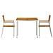 Set da Pranzo da Giardino 3 Pezzi in Legno Massello di Acacia,  Tavolo da Pranzo Esterno 90x90x74.5 cm in Legno Massello di Acacia,  Sedie da Giardino Impilabili 2 pezzi in Legno Massello di Acacia e Acciaio - Foto miniatura 6