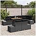 Set da Pranzo Giardino 9 Pezzi Cuscini Nero Polyrattan Acacia - Foto miniatura 3