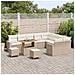Set di Divano da Giardino  di 12 Pezzi con Cuscini in Rattan Polietilene Beige, Set da Pranzo da Giardino  di 3 Pezzi con Cuscini in Rattan Polietilene Beige - Foto miniatura 3
