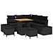 Set Divano da Giardino 8 Pezzi con Cuscini in Rattan Polyrattan Nero Acacia, Divano da Giardino 2 Posti con Cuscini Rattan Polyrattan Nero, Set da Pranzo da Giardino 3 Pezzi con Cuscini Rattan Polyrattan Nero Acacia - Foto miniatura 1