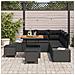 Set Divano da Giardino 8 Pezzi con Cuscini in Rattan Polyrattan Nero Acacia, Divano da Giardino 2 Posti con Cuscini Rattan Polyrattan Nero, Set da Pranzo da Giardino 3 Pezzi con Cuscini Rattan Polyrattan Nero Acacia - Foto miniatura 3