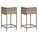 Sgabelli da Bar con Cuscini 2 pz Beige in Polyrattan - Foto miniatura 1