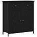 Mobile Nero Rovere 70x30x80 cm Legno ingegnerizzato e Acciaio - Foto miniatura 1