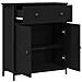 Mobile Nero Rovere 70x30x80 cm Legno ingegnerizzato e Acciaio - Foto miniatura 5