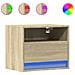 Comodini a Parete con luci LED 2 pz Rovere Sonoma - Foto miniatura 1