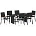 Set da Pranzo per Giardino 7 pcs Nero 190 x 80 x 75 cm - Foto miniatura 1