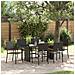 Set da Pranzo per Giardino 7 pcs Nero 190 x 80 x 75 cm - Foto miniatura 2