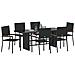 Set da Pranzo per Giardino 7 pcs Nero 190 x 80 x 75 cm - Foto miniatura 3