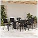 Set da Pranzo per Giardino 7 pcs Nero 190 x 80 x 75 cm - Foto miniatura 4