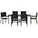 Set da Pranzo per Giardino 7 pcs Nero 190 x 80 x 75 cm - Foto miniatura 7