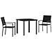 Set da Pranzo per Giardino 3 pcs Nero Poly Rattan - Foto miniatura 1