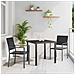Set da Pranzo per Giardino 3 pcs Nero Poly Rattan - Foto miniatura 2