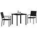 Set da Pranzo per Giardino 3 pcs Nero Poly Rattan - Foto miniatura 3
