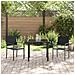 Set da Pranzo per Giardino 3 pcs Nero Poly Rattan - Foto miniatura 4