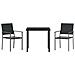 Set da Pranzo per Giardino 3 pcs Nero Poly Rattan - Foto miniatura 7