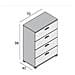 Salimbene - Cassettiera 4 Cassetti, 70x39x98h Cm Bianco - Foto miniatura 3