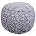 Puf In Cotone Intrecciato Grigio 45x45x40h - Foto miniatura 1
