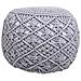Puf In Cotone Intrecciato Grigio 45x45x40h - Foto miniatura 2