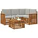 Set di divani da esterno 5 pcs Grigio Naturale e Chiaro - Foto miniatura 3