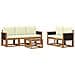 Set di divani da esterno con cuscino 6 pcs Naturale e Crema - Foto miniatura 1