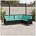 Divano da giardino con Cuscini a forma di L in Polyrattan Nero - Foto miniatura 3