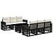 Set Divano da Giardino 7 pz Nero e Bianco Crema polyrattan - Foto miniatura 1