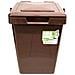 Pattumiera Minimax 25 Lt Marrone. 100% Riclicabile. Coperchio Sagomato Per La Sovrapposizione. Manico Ergonomico Con Dispositivo Blocca Coperchio. Presa Ergonomica Sul Fondo Per Facilitare Lo Svuotamento. Made In Italy - Foto miniatura 1