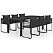 Set Da Pranzo Da Giardino 7 Pz In Rattan Pvc Nero - Foto miniatura 1