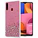 Custodia Compatibile Con Samsung Galaxy A20s In Rosa Con Glitter - Coperchio Protettivo In Silicone Tpu Flessibile Con Glitter Scintillanti - Foto miniatura 1