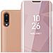 Custodia Compatibile Con Samsung Galaxy A02 / M02 In Kunzit Rosa - Clear View Specchio Coperchio Protettivo Con Funzione Di Supporto Protezione A 360 Gradi - Foto miniatura 1