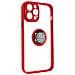 Cover Iphone 14 Pro Max Bimateria Anello Metallico Supporto Rossa - Foto miniatura 4