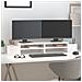 Supporto Per Monitor Bianco100x27,5x15cm Legno Massello Di Pino - Foto miniatura 3