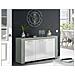 Credenza Bellevue, Madia Moderna A 3 Ante, Buffet Da Soggiorno, Mobile Porta Tv, Madia Per Salotto, 144x42h80 Cm, Cemento E Bianco - Foto miniatura 1