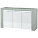 Credenza Bellevue, Madia Moderna A 3 Ante, Buffet Da Soggiorno, Mobile Porta Tv, Madia Per Salotto, 144x42h80 Cm, Cemento E Bianco - Foto miniatura 2