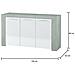 Credenza Bellevue, Madia Moderna A 3 Ante, Buffet Da Soggiorno, Mobile Porta Tv, Madia Per Salotto, 144x42h80 Cm, Cemento E Bianco - Foto miniatura 3