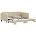Divano Letto Con Letto Estraibile Crema 100x200 Cm In Tessuto - Foto miniatura 1
